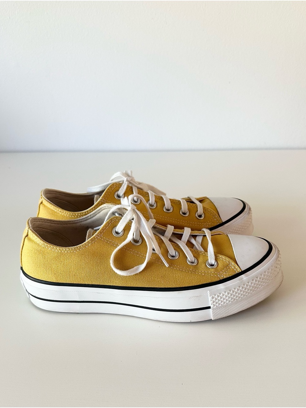 Converse Chuck Taylor All Star Lift Low Thriftshop Yellow Platform Sneaker 8.5